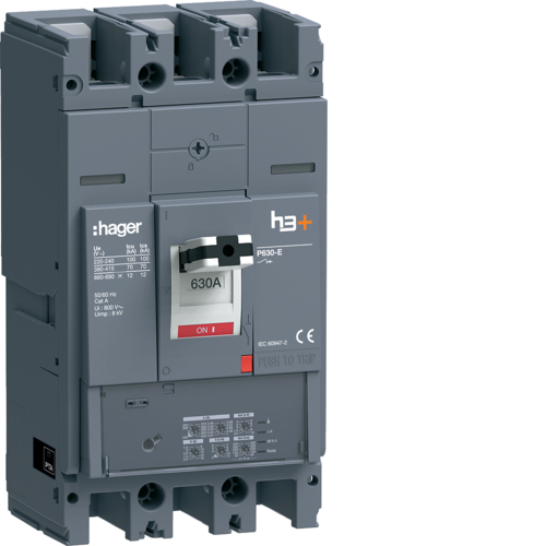HEW630JR Автоматичний вимикач h3+, P630, In=630A,  3п, 70kA,  LSI