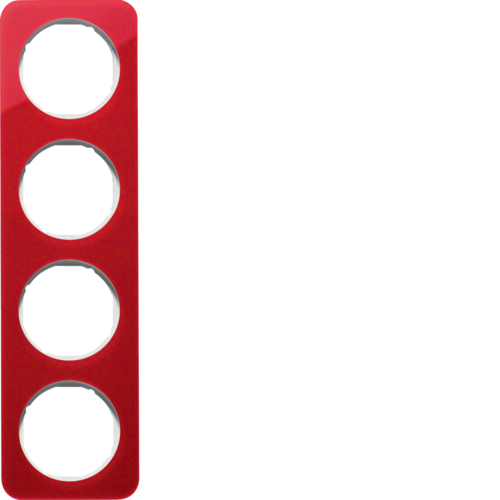 10142349 Рамка 4Х червоний прозорий/пол.білизна, акрил, R.1