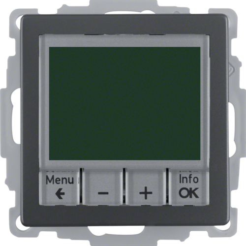 20446086 Термостат цифровий з таймером, з дисплеєм, 8А/250В, антрацит, Q.х