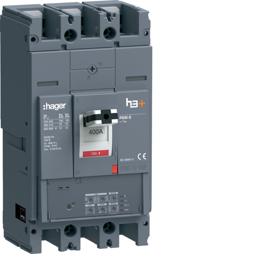 HEW400JR Автоматичний вимикач h3+, P630, In=400A,  3п, 70kA,  LSI