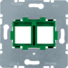 454104 Опорна пластина для модульних роз'ємів з зеленою вставкою, 2-кратна