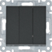 WL0073 Вимикач 3-клавішний Lumina,  чорний, 10АХ/230В